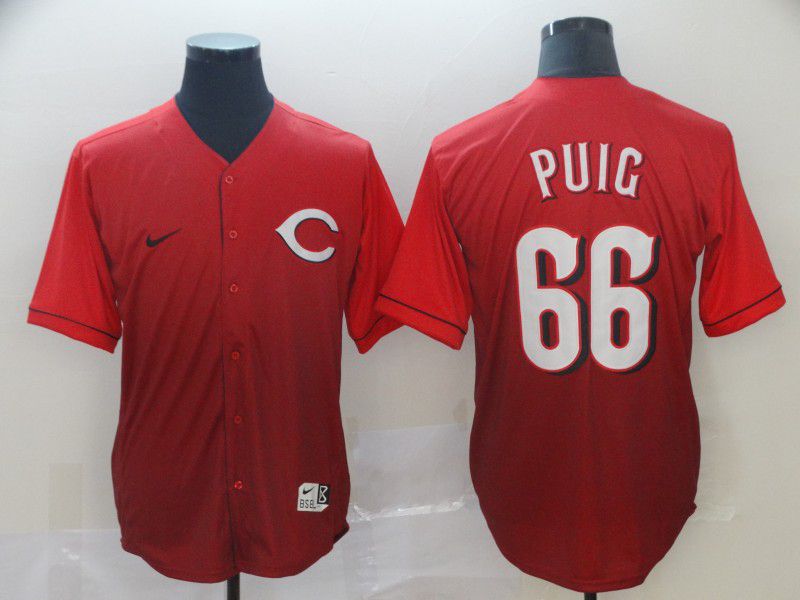 Men Cincinnati Reds #66 Puig Red Nike Fade MLB Jersey->cincinnati reds->MLB Jersey